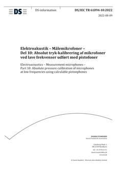 DANSK DS/IEC TR 61094-10