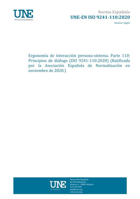 AENOR UNE-EN ISO 9241-110