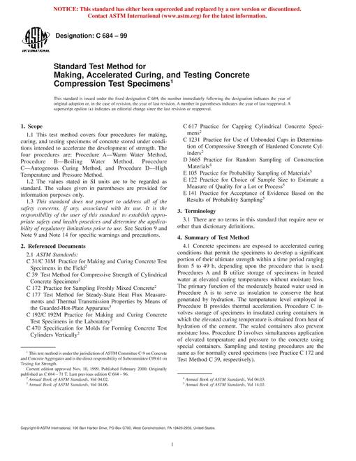 ASTM C684-99