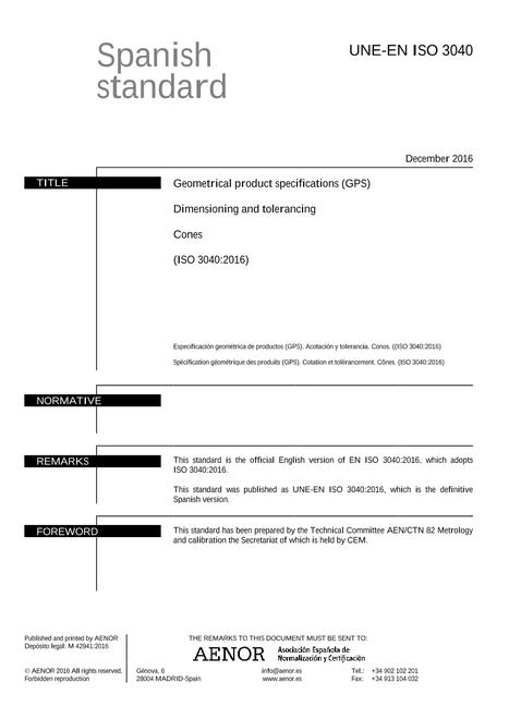 AENOR UNE-EN ISO 3040