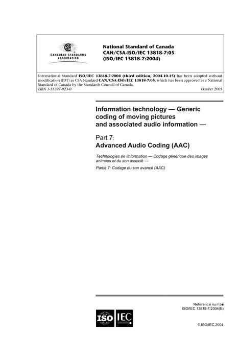 CAN/CSA-ISO/IEC 13818-7-05