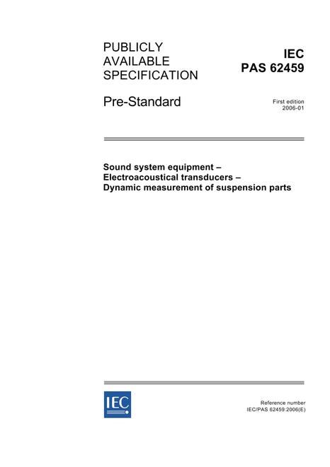 IEC/PAS 62459 Ed. 1.0 en:2006