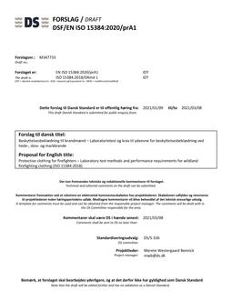 DANSK DSF/EN ISO 15384/PRA1