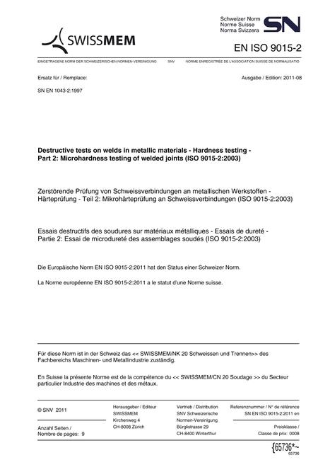 SNV SN EN ISO 9015-2