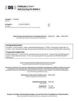 DANSK DSF/CLC/FPRTS 50459-1