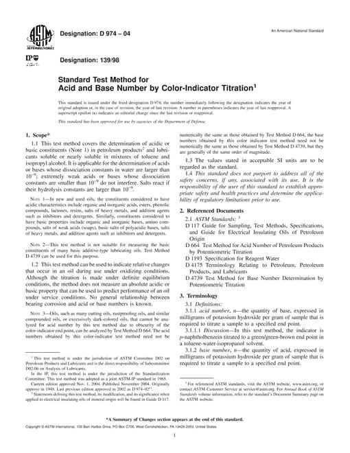 ASTM D974-04