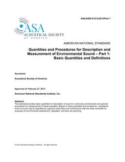 ASA S12.9-2013/Part 1 (R2023)