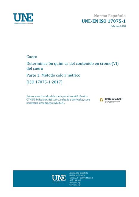 AENOR UNE-EN ISO 17075-1