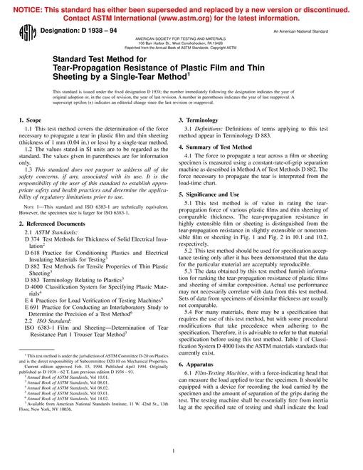 ASTM D1938-94