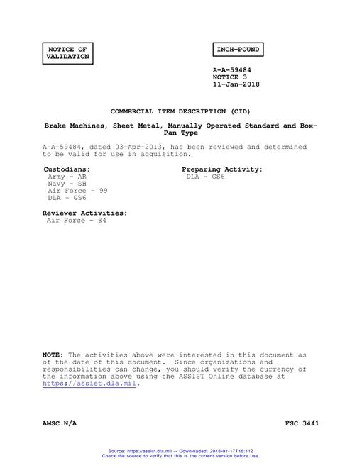 CID A-A-59484 Notice 3 - Validation 3