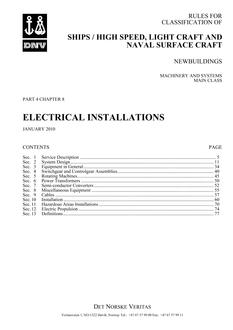 DNV DNV-RU-SHIPS/HSLC PART 4 CHAPTER 8