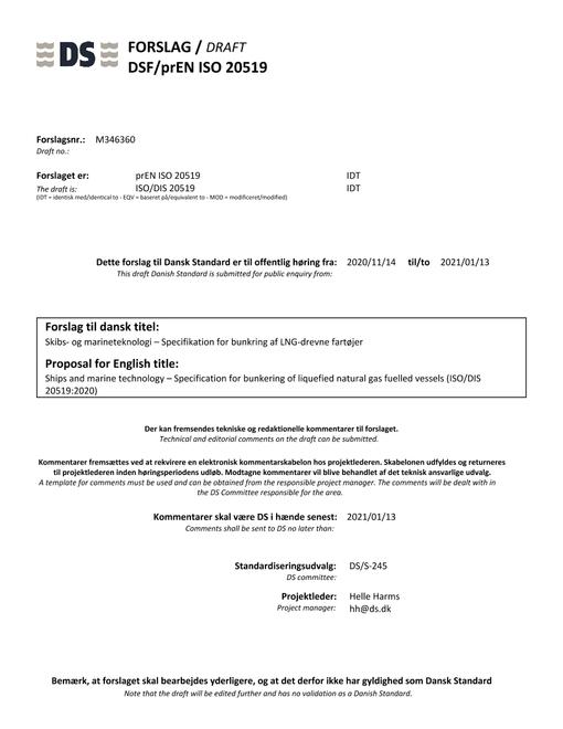 DANSK DSF/PREN ISO 20519