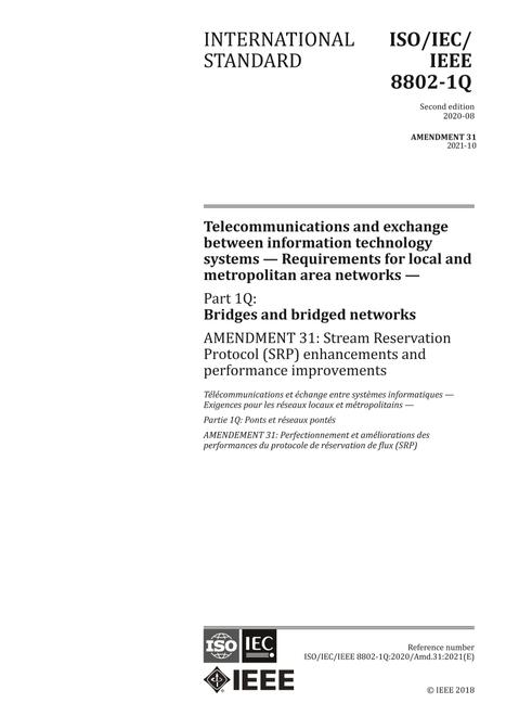 IEEE/ISO/IEC 8802-1Q-2020/Amd31-2021