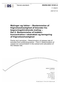 DANSK DS/EN ISO 15181-2