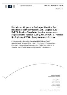 DANSK DS/CWA 16926-71