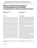 NY-08-004 -- Method for Optimizing Equipment Cooling Effectiveness and HVAC Cooling Costs in Telecom and Data Centers