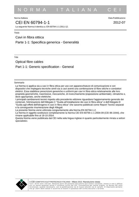 CEI EN 60794-1-1