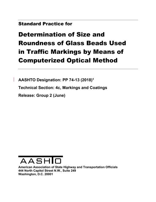 AASHTO PP 74-13 (2018)