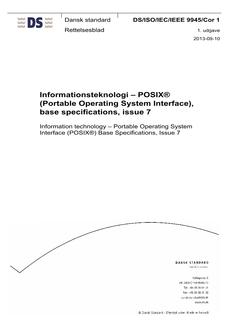 DANSK DS/ISO/IEC/IEEE 9945/COR 1