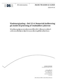 DANSK DS/IEC TR 61400-12-4