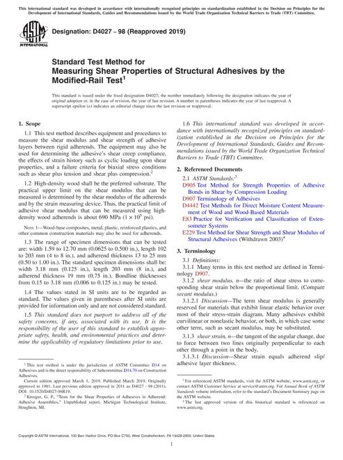 ASTM D4027-98(2019)