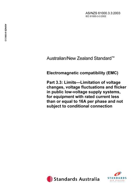 AS/NZS 61000.3.3:2003