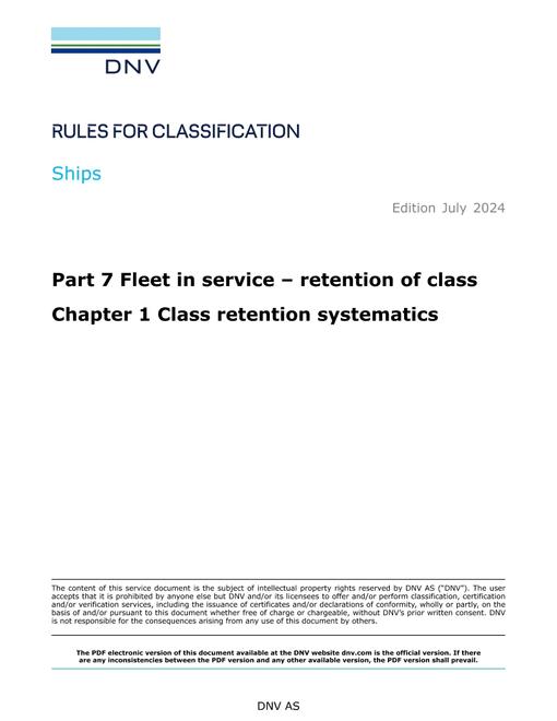 DNV DNV-RU-SHIPS PART 7 CHAPTER 1