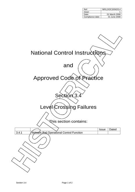NR NR/L3/OCS/043/3.4 ISSUE 1
