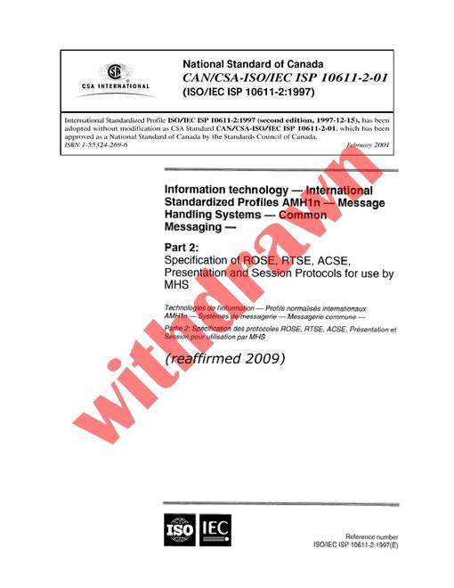 CAN/CSA-ISO/IEC ISP 10611-2-01 (R2014)