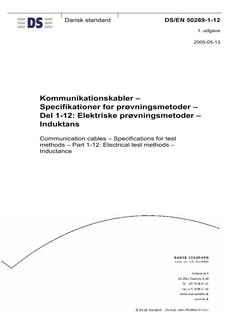DANSK DS/EN 50289-1-12
