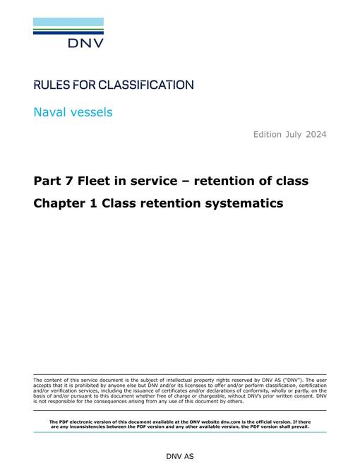 DNV DNV-RU-NAVAL PART 7 CHAPTER 1
