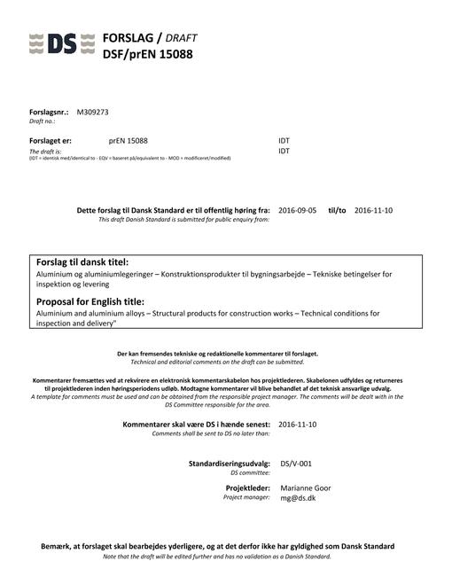 DANSK DSF/PREN 15088