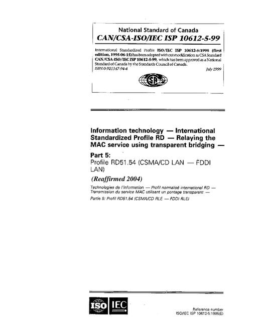 CAN/CSA-ISO/IEC ISP 10612-5-99 (R04)