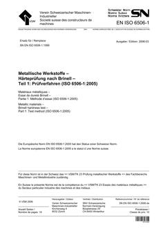 SNV SN EN ISO 6506-1