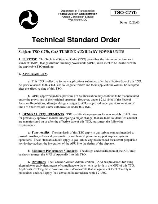 FAA TSO C77B