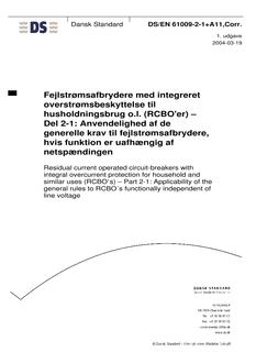 DANSK DS/EN 61009-2-1+A11,CORR.