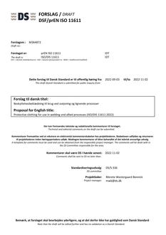 DANSK DSF/PREN ISO 11611