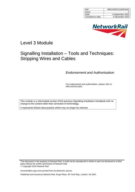 NR NR/L3/SIG/11303/1H10 ISSUE 2