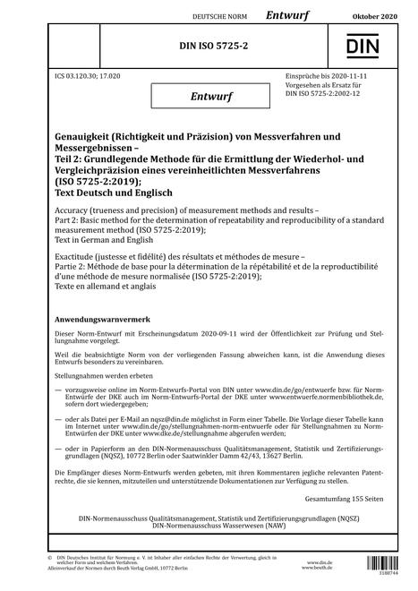 DIN ISO 5725-2 - DRAFT