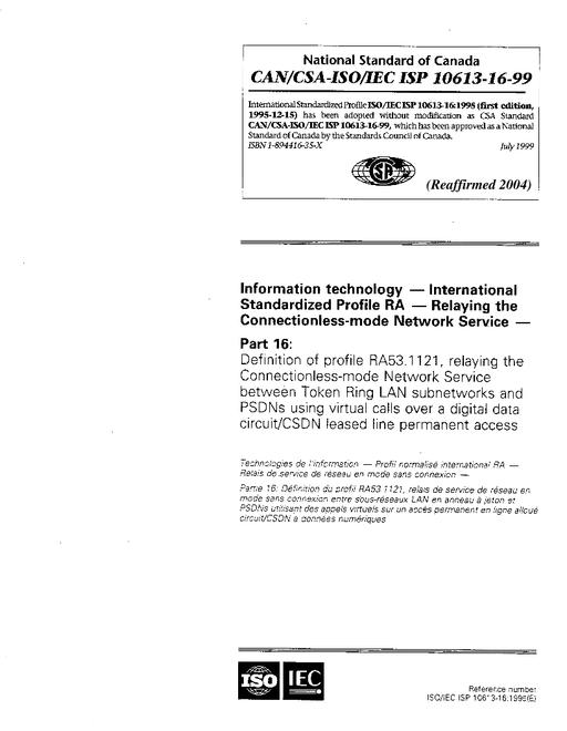 CAN/CSA-ISO/IEC ISP 10613-16-99 (R2004)