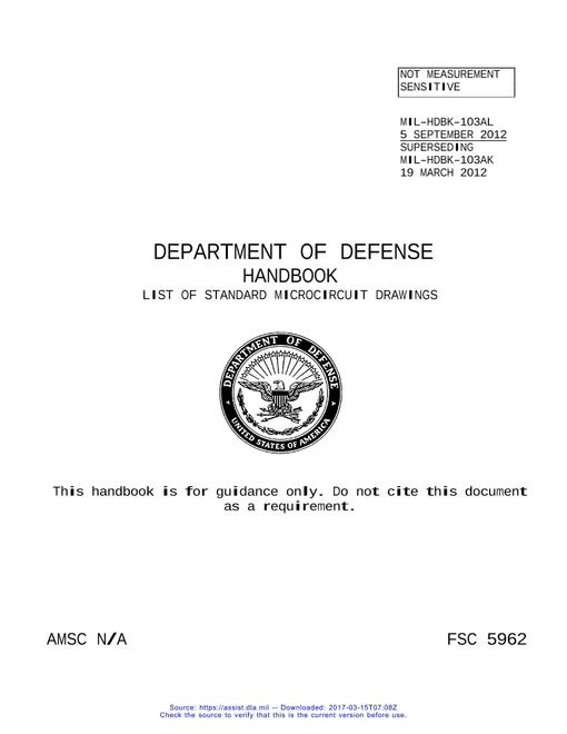 MIL MIL-HDBK-103AL