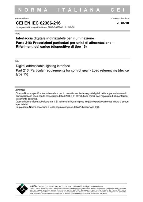 CEI EN IEC 62386-216