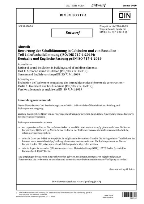 DIN EN ISO 717-1 - DRAFT