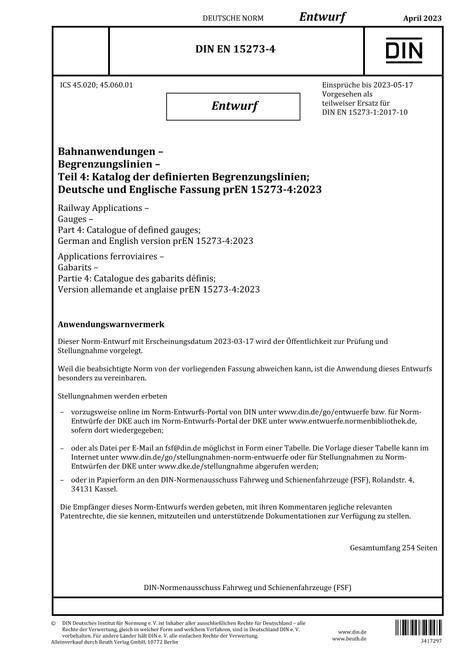DIN EN 15273-4 - DRAFT