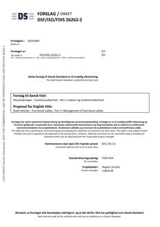 DANSK DSF/ISO/FDIS 26262-2
