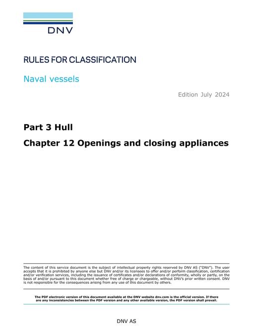 DNV DNV-RU-NAVAL PART 3 CHAPTER 12