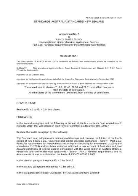 AS/NZS 60335.2.35:2004 AMDT 2