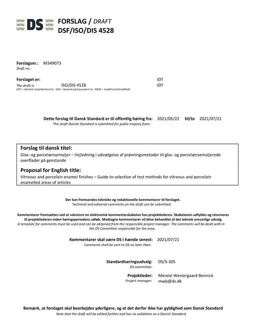 DANSK DSF/ISO/DIS 4528