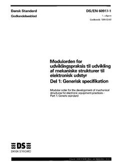 DANSK DS/EN 60917-1