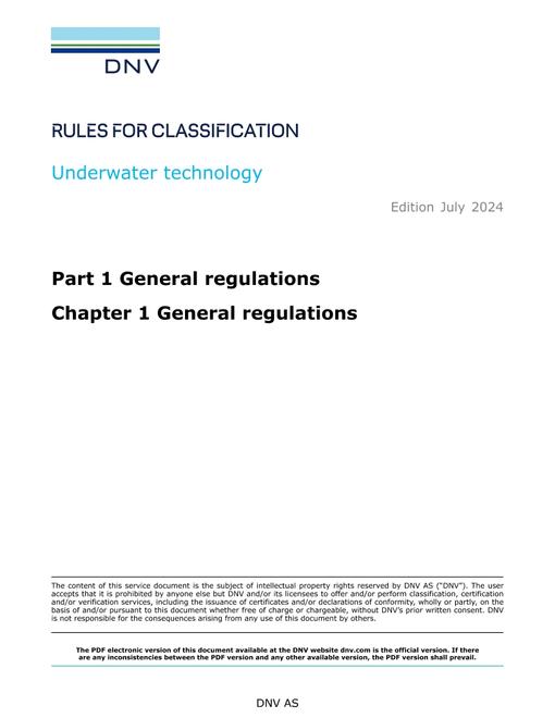 DNV DNV-RU-UWT PART 1 CHAPTER 1